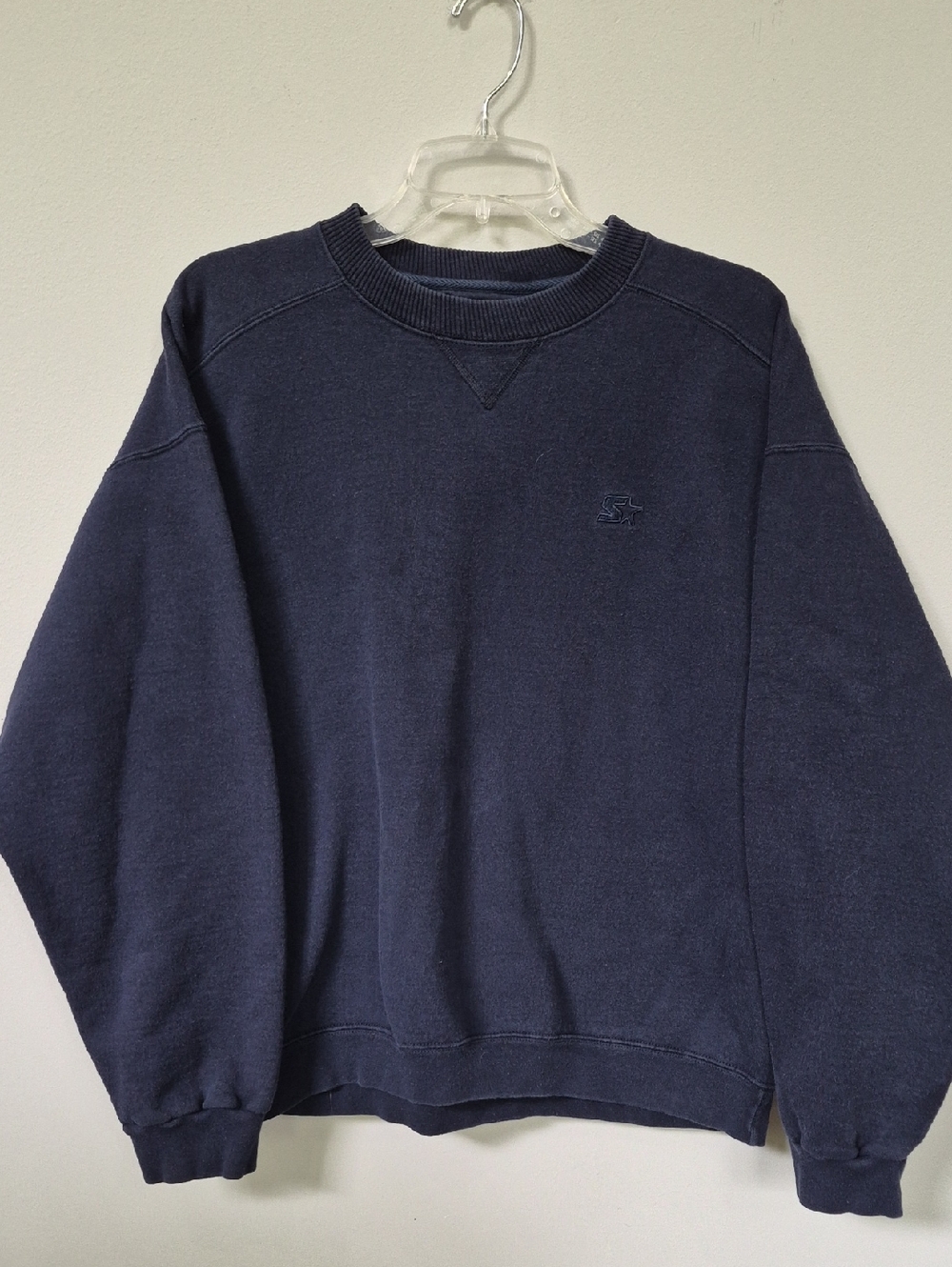 Y2K STARTER Pro 80 Navy Crewneck Sweatshirt  Men's M Classic Heavyweight Warm